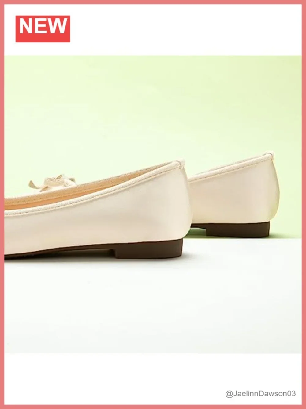 Leather Square Toe Bow Ballet Flats Slip-on Women's Shoes